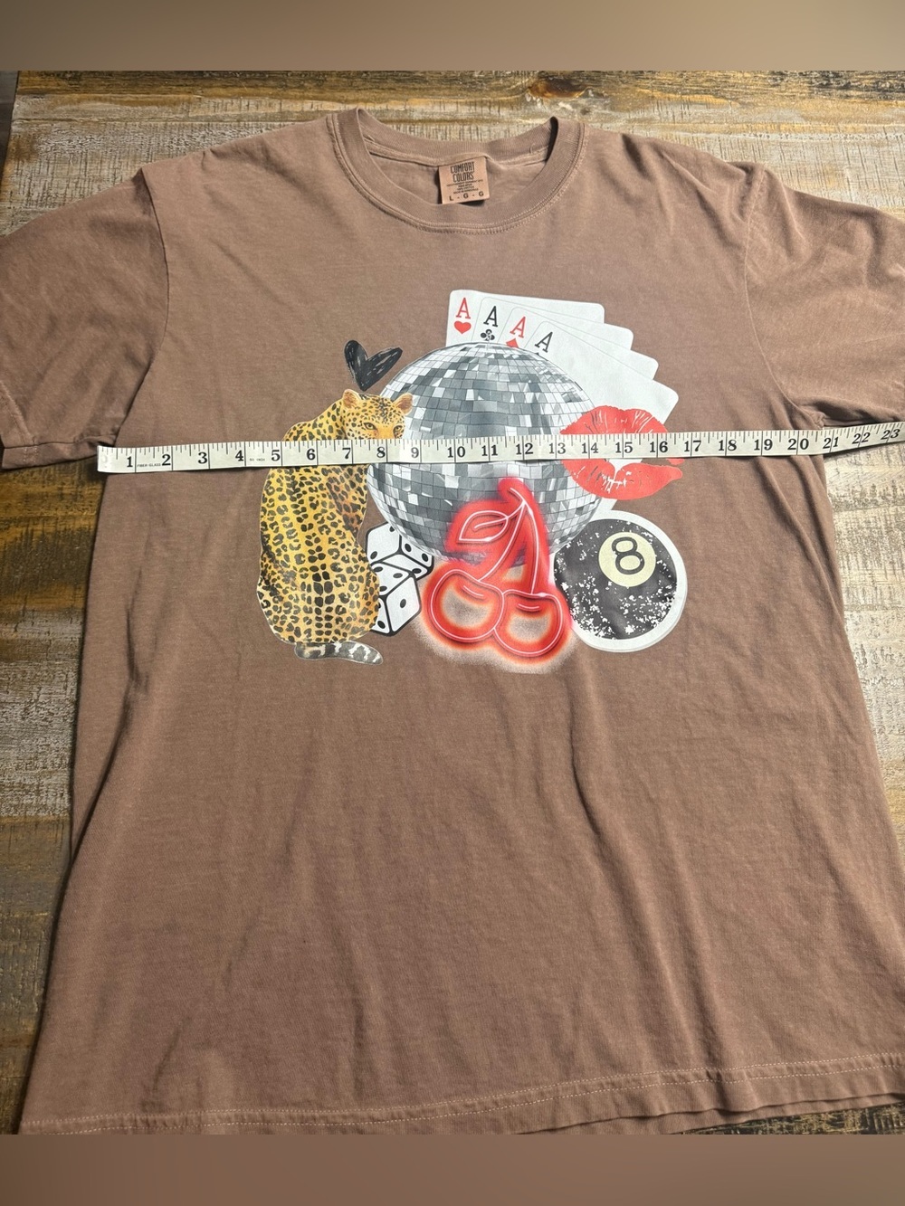 Comfort Colors Espresso Graphic Short Sleeve Tee Disco Ball/Leopard collage - Picture 5 of 6